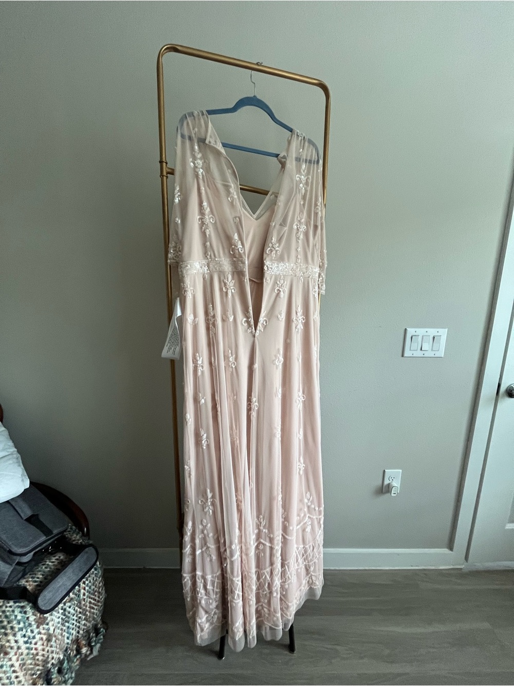 Mac Duggal Embroidered Blush Pink Maxi Dress - Picture 5 of 5